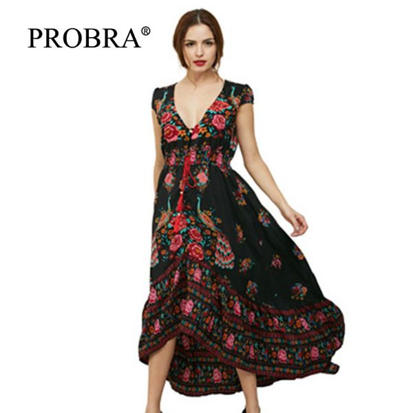 

new chiffon floral women's dress sleeveless v-neck long dresses party elegant boho maxi style pregnancy dress slim elastic, White