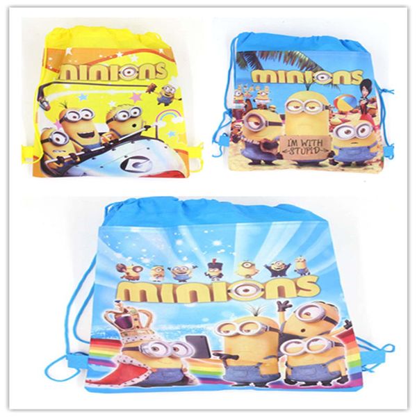 

cute theme 1pcs portable drawstring bag kid travel cotton pouch storage clothes shoes bag handbag school