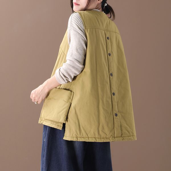 

2019 autumn winter new pattern v-collar sleeveless solid patchwork single breasted vintage cotton vest women, Black;white