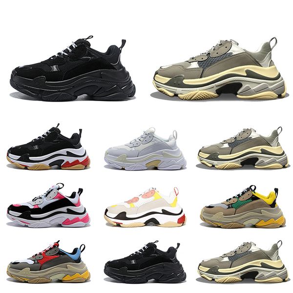 

paris 17fw triple-s walking shoes luxury dad shoes femme triple s 17fw sneakers for men women vintage old grandpa trainer outdoor 36-45, White;red