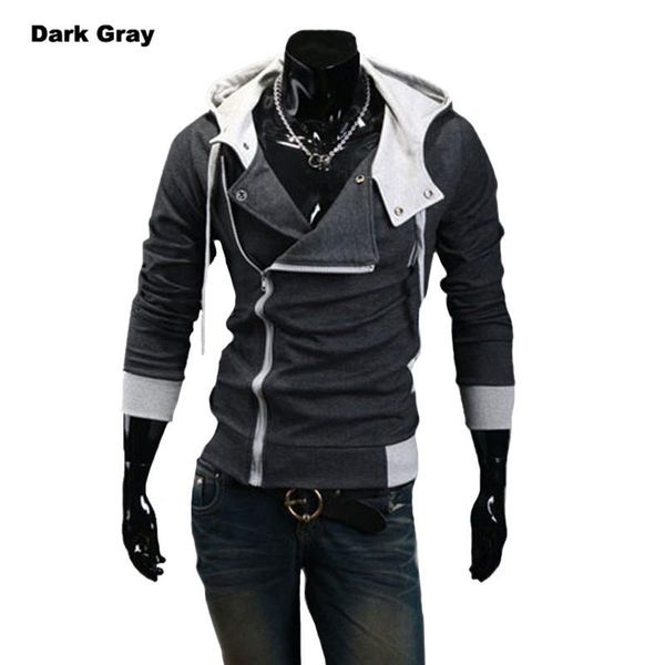 

10-color new men's hooded sweatshirt casual male zipper hoodie slim fit men's hooded jacket size s-6xl, Black