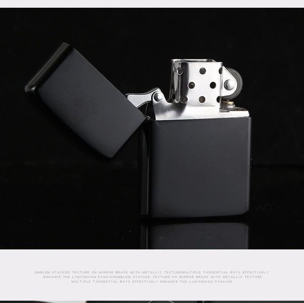 

New Arrival Fire Retro Lighter Metal Black Frosted Windproof Torch Metal Cigarette Lighter Smoking Fuel Lighters Cigarette Case