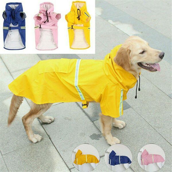 

pet собака плащ водонепроницаемый куртка с капюшоном мода большая собака плащ светоотражающая полоса плащ для собак водонепроницаемый одежда