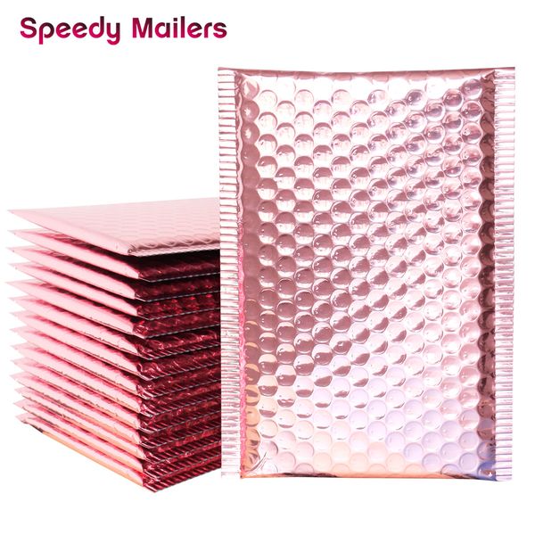 

10pcs 15x20+4cm rose gold bubble envelop/rose gold foil bubble mailer for gift packaging & wedding favor bag&mailing envelopes