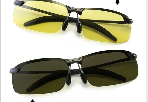 

day and night polarized lenses driving sunglasses sunglasses men's night vision goggles color driver mirror night vision glasses, White;black