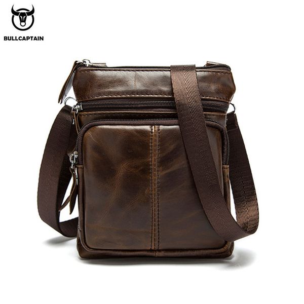 

bullcaptain messenger bag men's one shoulder leather bag flap men's small messenger head layer leather fashion men