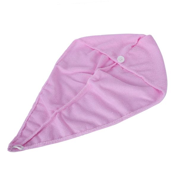 

microfibre after shower hair drying wrap towel quick dry hair hat cap turban pink