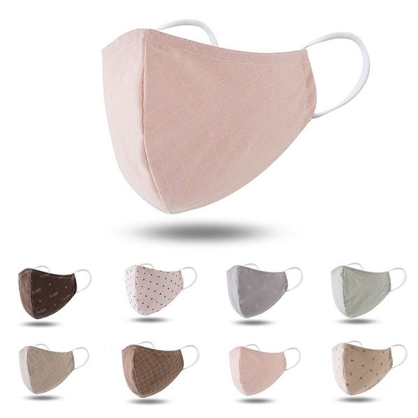 

2020 женщин покрытия моды 4 слоя складные моющееся дизайнерское лицо маски многоразовой пыль во рте бактерии сажевого защитного хлопок маску