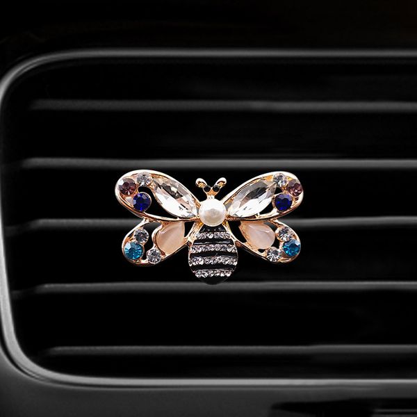 

color drill honeybee style car air freshener perfume bottle diffuser in the auto air conditioner outlet vent perfume clip
