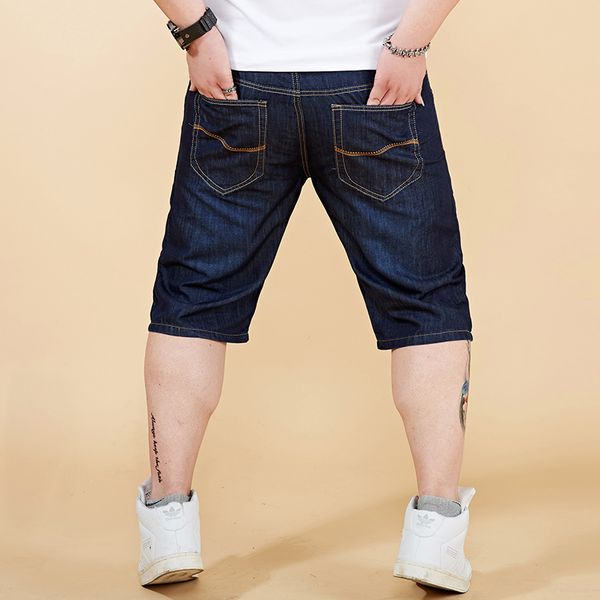 

plus size 40 42 44 46 48 classic men's denim shorts summer new fashion casual short jeans blue male brand clothes