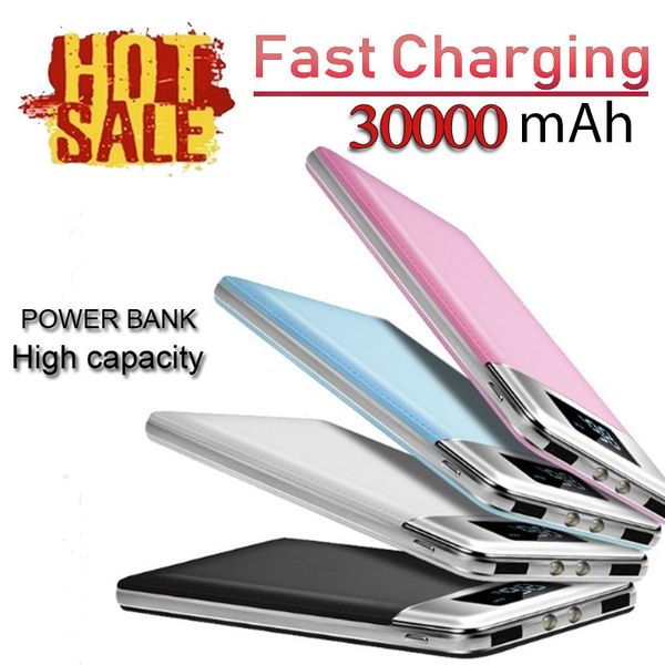 

large capacity 30000mah dual usb power bank quick external battery pack charger power bank portable emergency battery charger