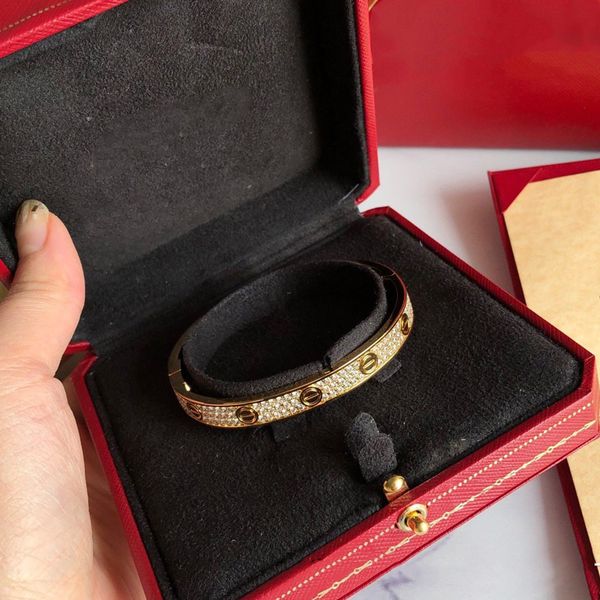 

bracelet wide au 750 18k gold love diamond bangle bracelet luxe for banquet jewelry about 16-17 cm 3 colours1, Black