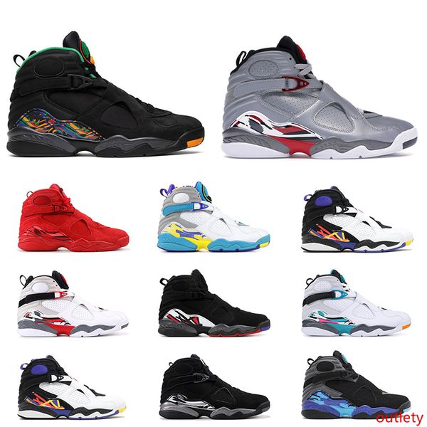

new 8s mens basketball shoes 8 valentines day white aqua three peat chrome tinker south beach mens athletic sports sneakers sale