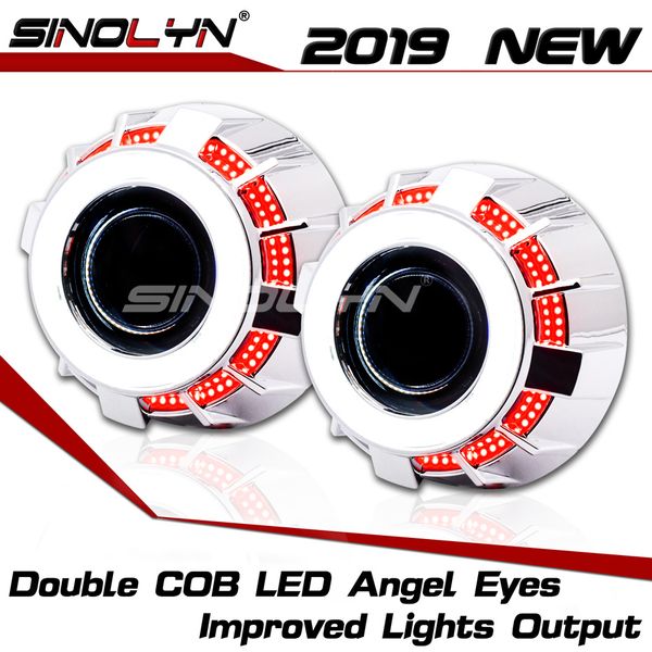 

2,5 «» dual cob angel eyes led drl 8,0 wst h1 биксеноновые проекторов объективы для автомобилей h4 h7 фар автомобиля аксессуары модернизиров