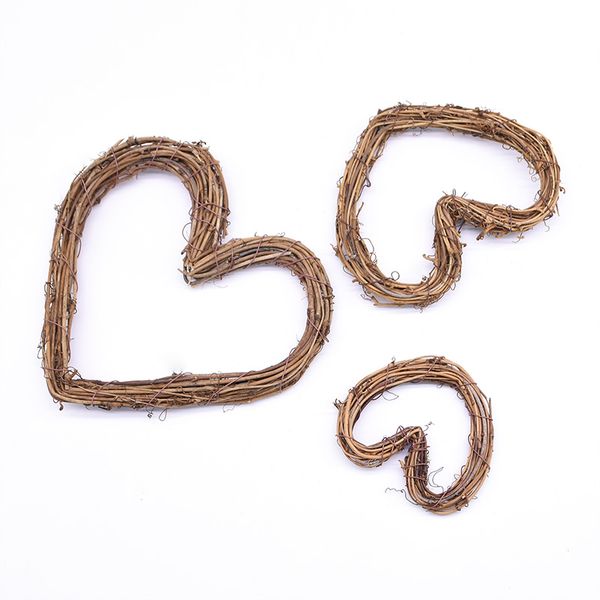 

heart wreath wicker rattan hanging garland vine diy wreath braided crafts rustic wedding decoration home garden decor