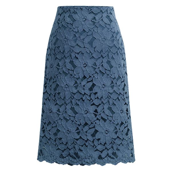 

jaycosin women lace skirt a-line hollow out fitness skirt knee length plus size straight solid elegant skirts aesthetic, Black