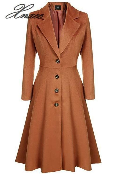 

autumn winter coat women 2019 fashion vintage slim single breasted jackets female elegant long warm white coat xnxee, Black