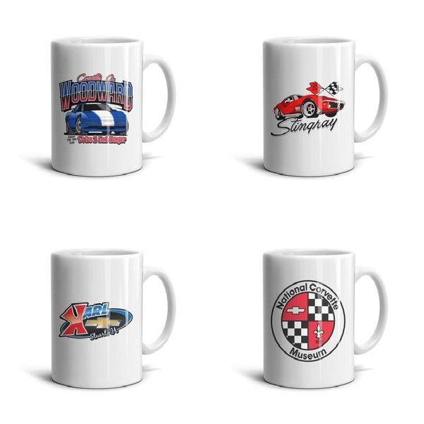 

white chevrolet-corvette-zr-1-1984-c4-sports-car-poster- ceramic mug cute simple coffee cup novelty daily use tea mugs chevrolet zr-1 c4