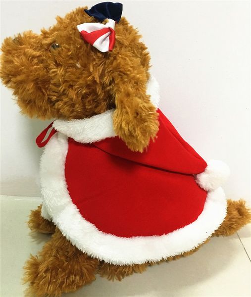 

christmas pet dog red hooded cloak cape fashion dog cat puppy shawl costumes with hat coat santa claus clothes gifts pet accessories