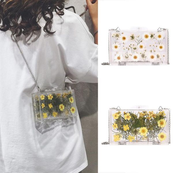 

women's bag flower transparent small square bag case shoulder messenger shoulder bolsos mujer pvc waterproof beach