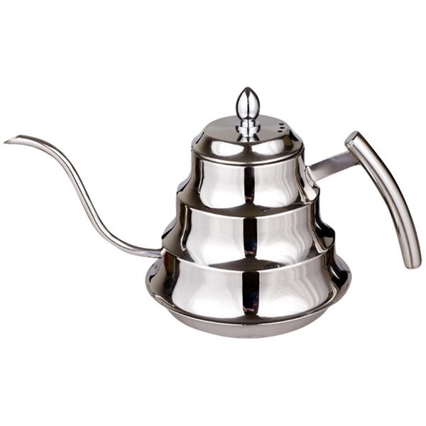 

kitchen coffee pot stainless steel coffee drip kettle pot, 1.2l fine mouth pot