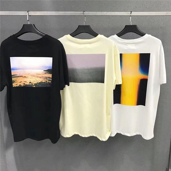 

beauty tide fear of god essentials california limited p print fog round neck short sleeve t-shirt men and women, Black;brown