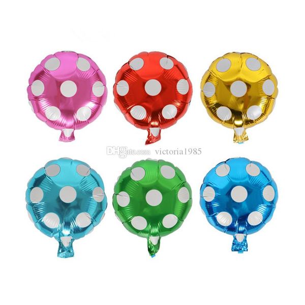 

18 inch 9 colors holiday festival multicolor wave point balloons birthday new year christmas decoration helium foil balloons