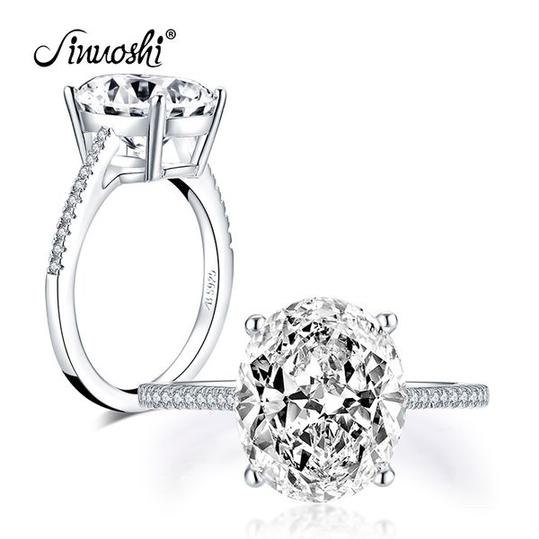 

ainuoshi мода стерлингового серебра 925 5.0ct big oval cut обручальное кольцо имитация алмазная свадебная 10x12mm свадебные ювелирные издели, Slivery;golden