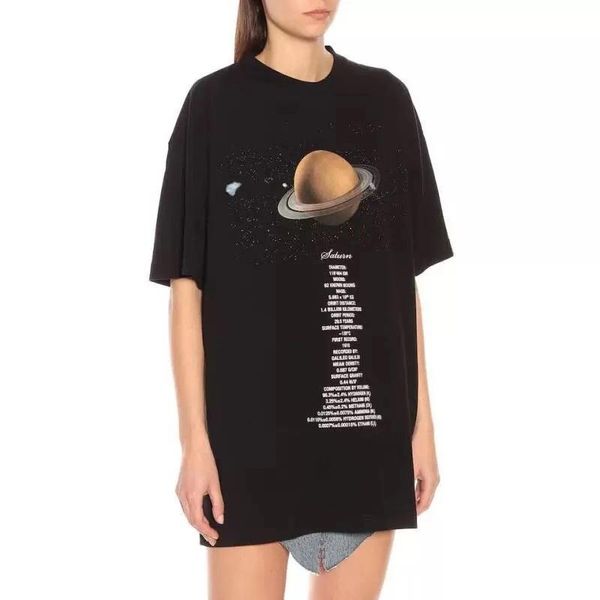 

spring summer 2020 luxury vetements universe galaxy neptune saturn venus planet tshirt fashion men women t shirt casual cotton tee, White