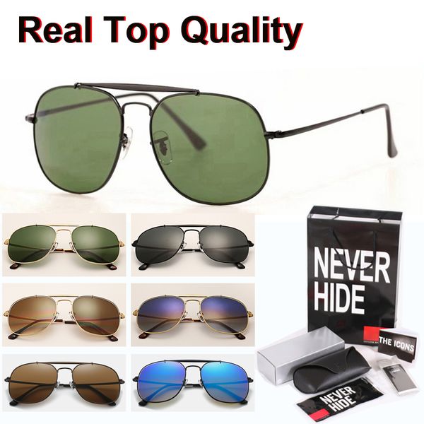 

brand design sunglasses for men women driving sun glasses metal frame uv400 glass lens with original box, packages, accessories, everything, White;black