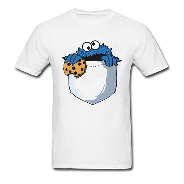 

Crumbs In My Pocket Tshirt Cookie Monster T Shirt Men Funny Tops Tees Cartoon T-shirt Summer Cotton Clothing Designer