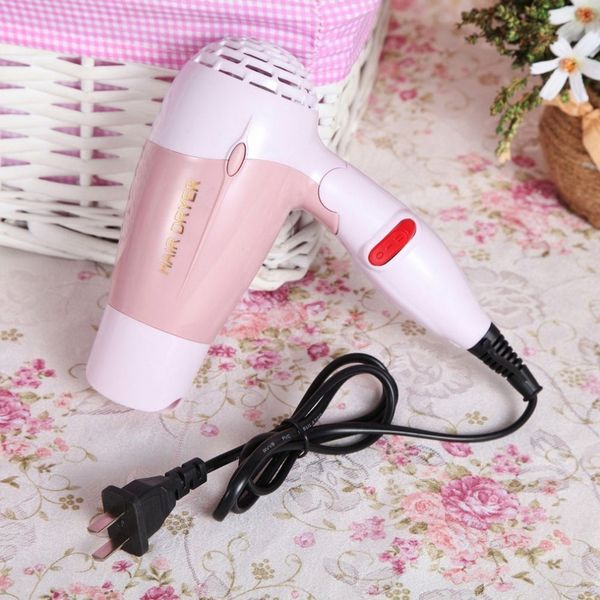 

220v folding mini hair dryer with nozzle adjustable airflow fast drying low noise portable travel household hair dryer us plug