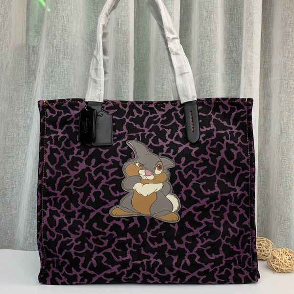 

bags purple leopard print samp rabbit new lovely co big shopping bag cooperation ladies hand bags ing