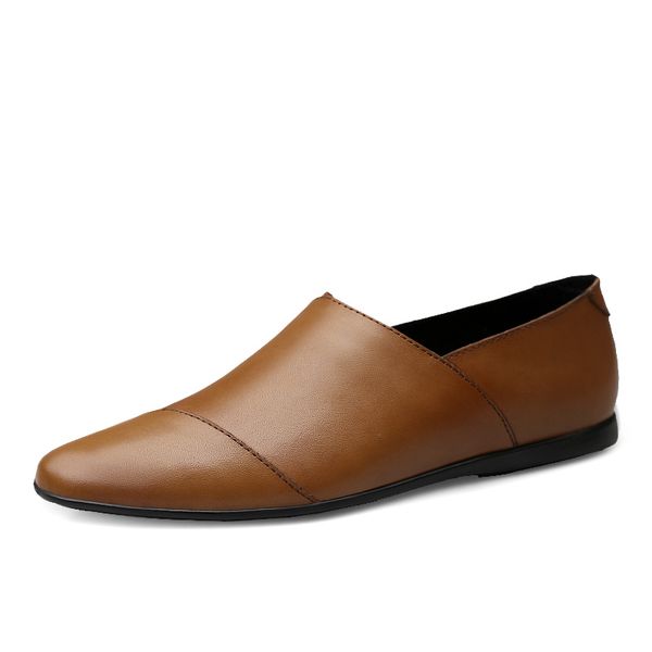 

2019 осень мужчины мокасины полуботинки из натуральной кожи повседневная обувь мужчины кожа мужской мокасины дышащий soft мужская обувь hc-4, Black