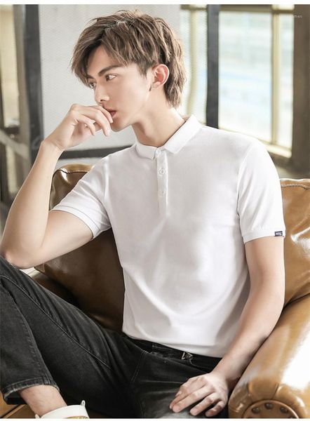

designer polos fashion short sleeve summer teenager mens breathable polos solid color mens, White;black
