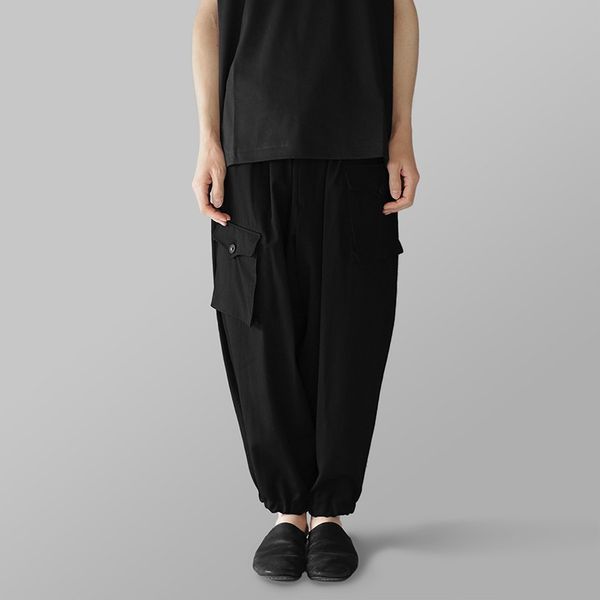 

new men's clothing gd hair stylist three dimensional tailored multi - pocket pants jogger pants plus size costumes, Black