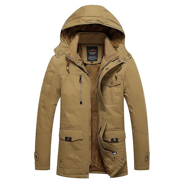 

winter over large size hooded overcoat think cotton warm clothing, Tan;black