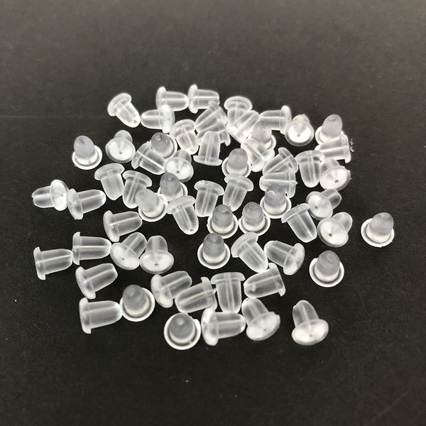 

1000pcs/lot rubber earring backs sers earnuts ear plugs holder silicone barrel bullet plastic earrings back findings diy jewelry parts, White