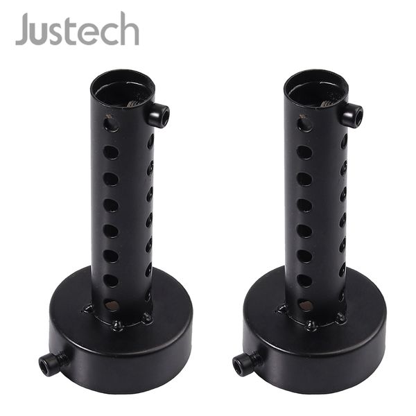 

justech 2pcs 60mm universal motorcycle exhaust pipe can muffler baffle db killer noise sound eliminator angled balck
