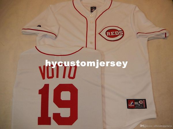 

custom majestic #19 joey votto baseball sewn jersey white new mens stitched jerseys big and tall size xs-6xl for sale, Black;blue