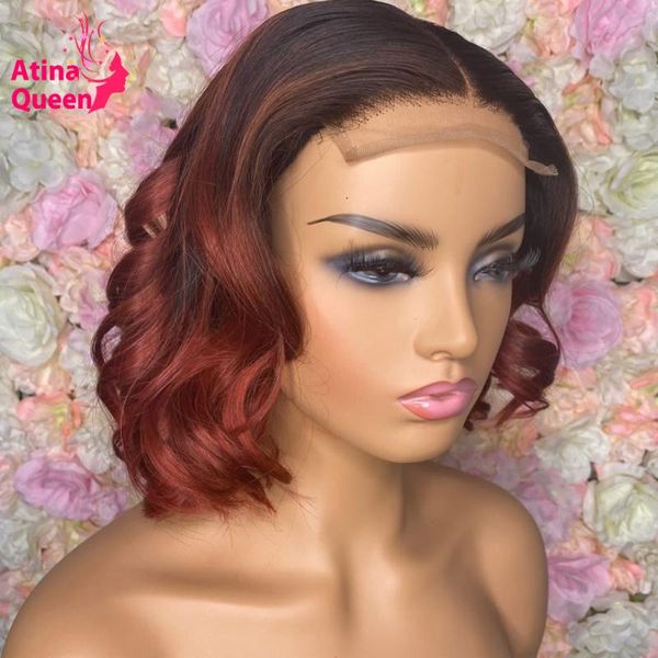 

lace wigs 13x6 red 99j burgundy wig blunt cut bob front preplucked side part ombre colored human hair remy 1b green, Black;brown
