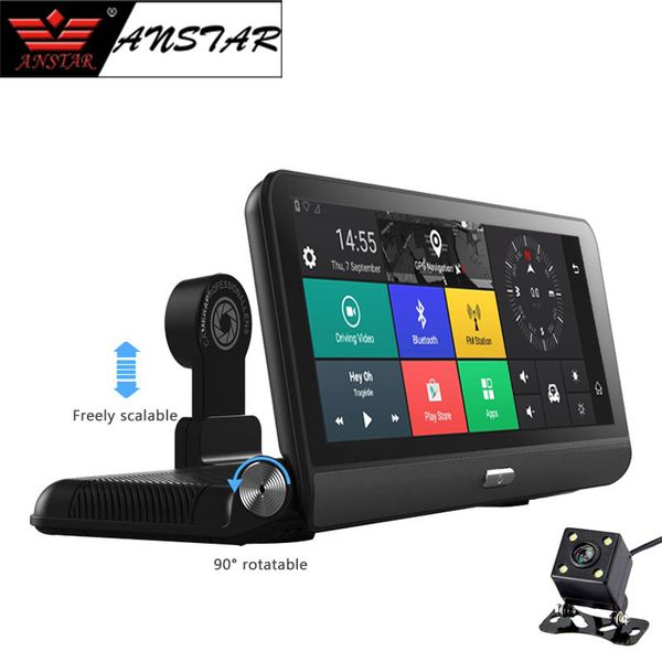 

anstar 4g adas car dvr 8 inch dash cam fhd 1080p rear view dual lens car dvrs recorder auto camera