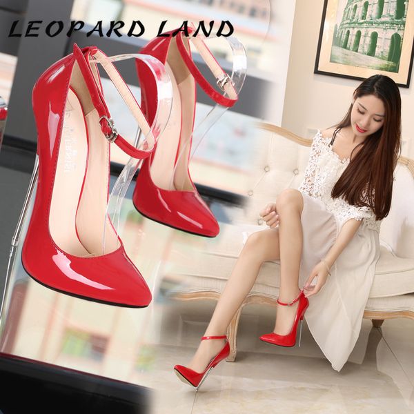 

leopard land women high 16cm heels supply nightclubs plus size high-heeled shoes t-stage catwalk red heels wz-a16, Black