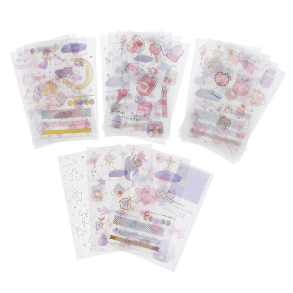 

4 sheets twelve constellations stickers self adhesive decal sticker