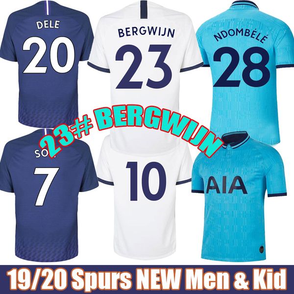 

thailand 23 bergwijn kane spurs soccer jersey 2019 2020 lamela eriksen dele son jersey 19 20 football kit shirt men and kids set uniform, Black;yellow