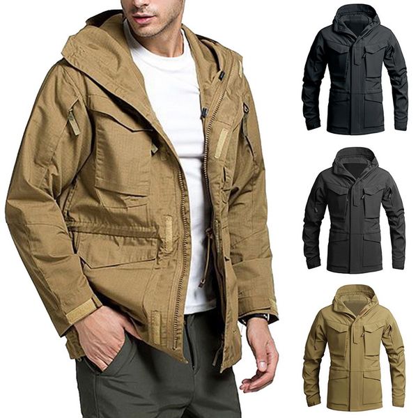 

мужчины ветровки куртки пальто 2019 осень мужчины карман на молнии outwears с длинным рукавом куртки вскользь homme straight тонкий пальто о, Black;brown