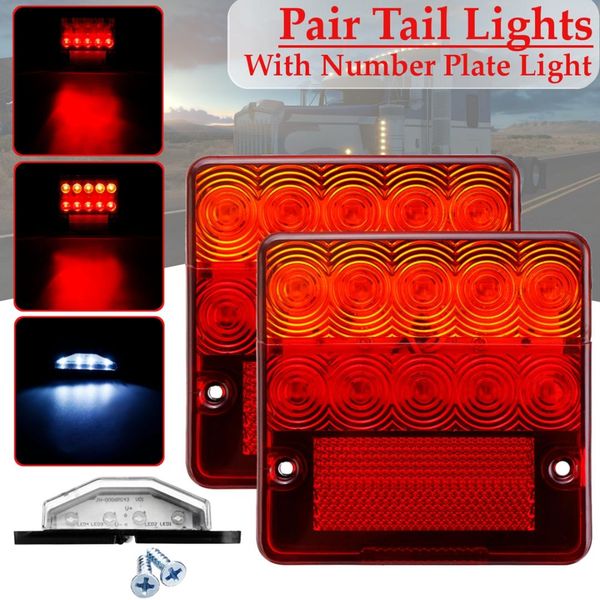 

2x 12v new waterproof durable car truck led rear tail light warning lights lamp for trailer caravans ute campers atv boats truck