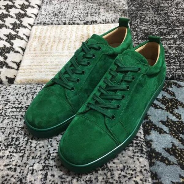 

mens designer shoes designer luxury sneaker low cut spikes flats shoes red bottom for men and women suede leather sneakers party, Black