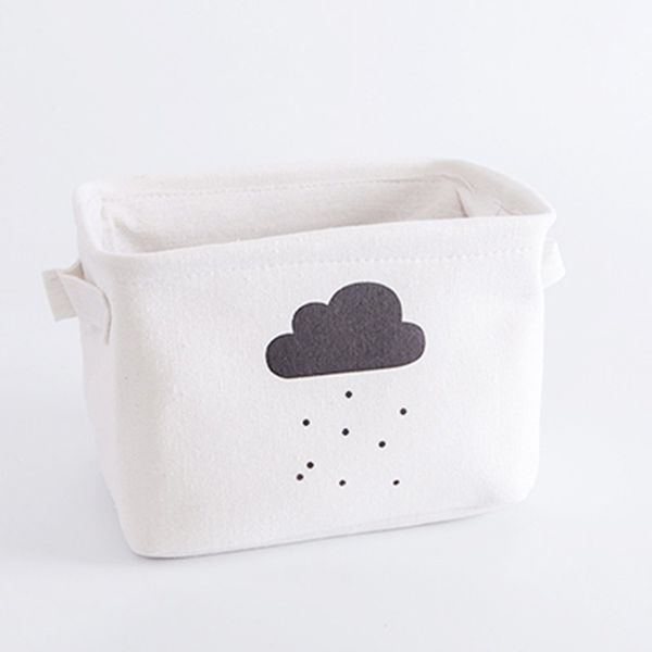 

multi-function small fresh double handle fabric deskdebris storage basket wholesale