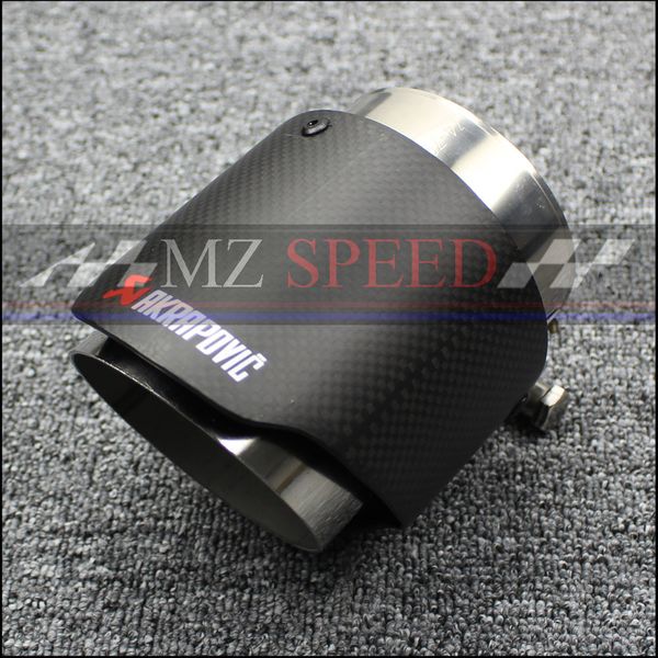 

1pcs long 120mm matte + stainless steel akrapovic muffler end pipe exhaust pipe muffler for universal carbon exhaust tips